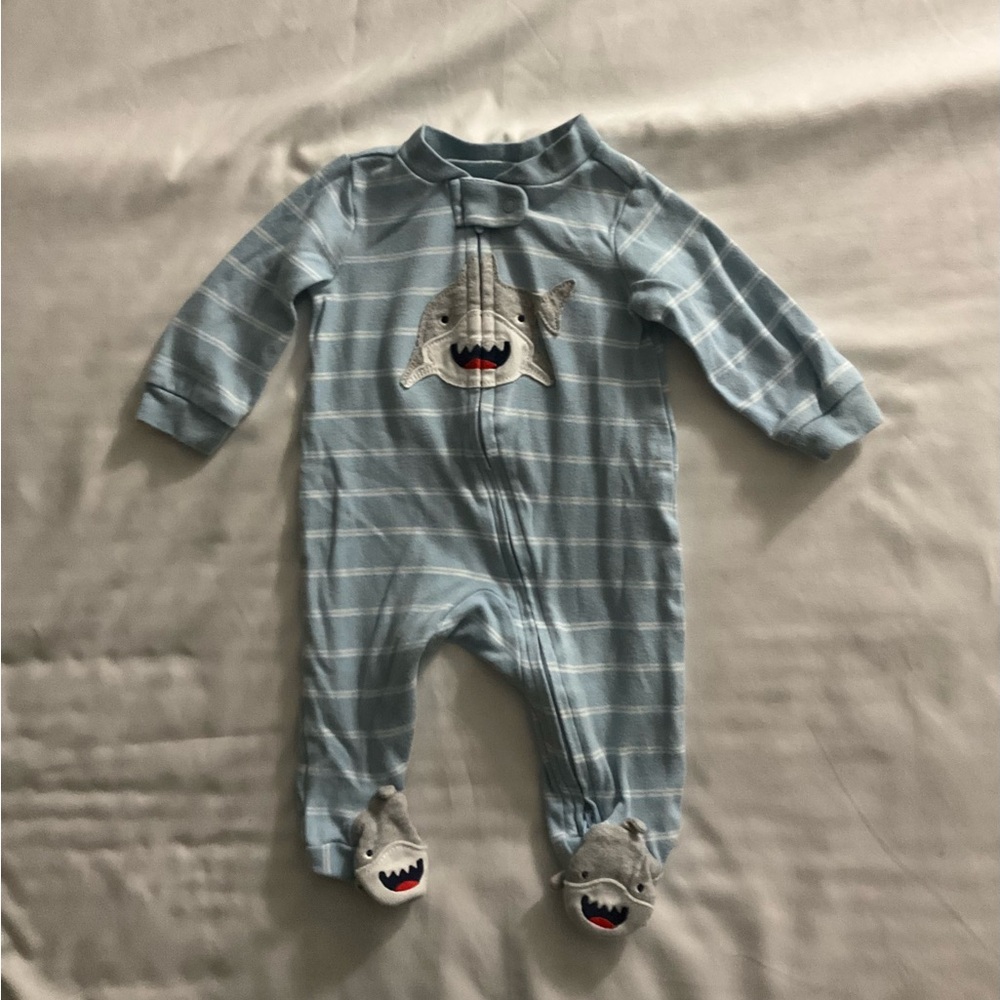 Carter's Teal, Blue, and Beige Footies Set Size 3 Months - Picture 8 of 11